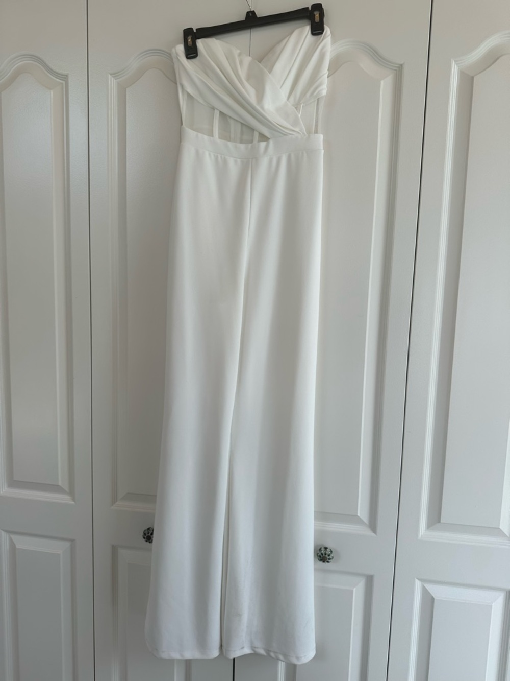Strapless White Wide-Leg Jumpsuit